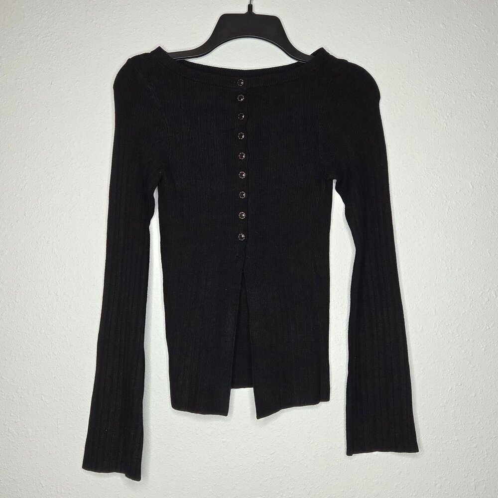 Free People East Side Cardigan Sweater, Black, XS